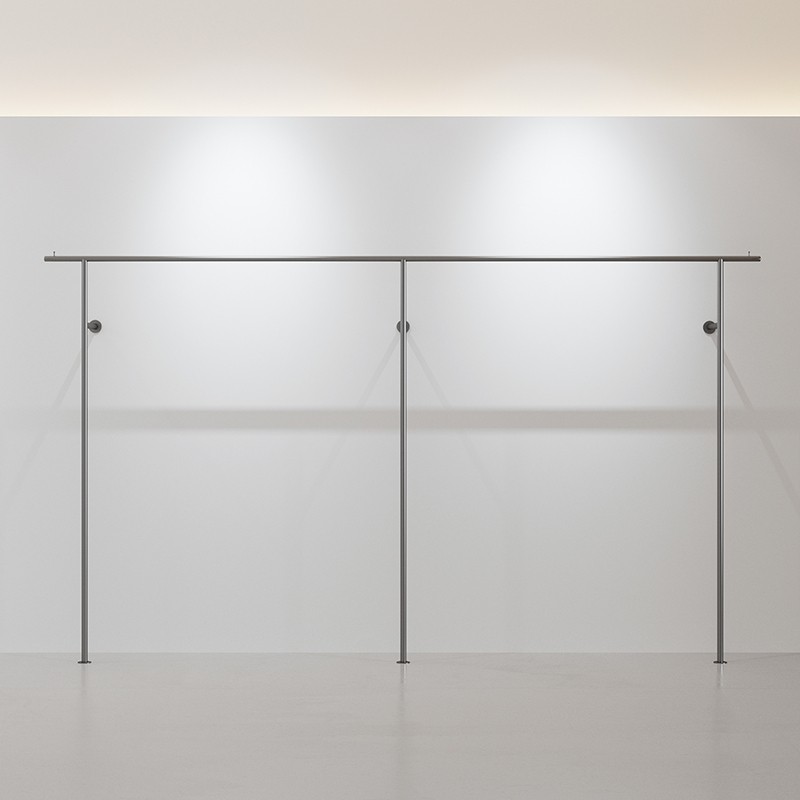 服装店衣架子展示架挂衣架男女装店不锈钢简约陈列货架上墙壁挂架 - 图0