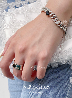 小众方糖宝石ins高级感手链