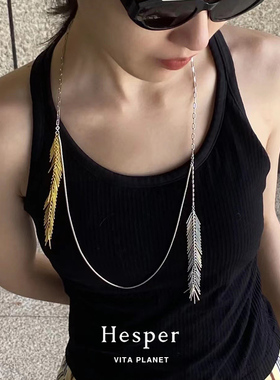 HESPER纯银垂坠流苏不对称项链