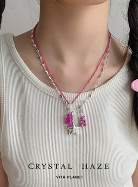 现货CRYSTAL HAZE正品新色小熊吊坠项链钻扣挪威小众可爱时尚新品