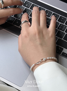 AfterDawn韩国小众纯银珍珠手链