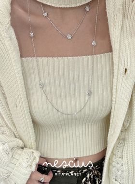 Vita Planet买手店 nescius玫瑰系列 小玫瑰链条长项链原创毛衣链