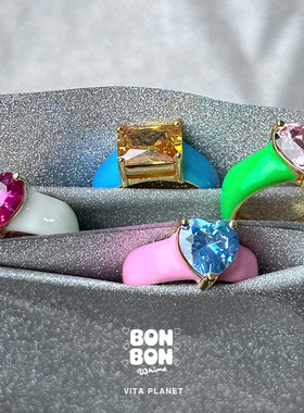 戒指bonbonwhims珐琅复古千禧风