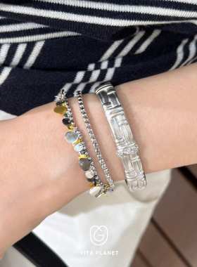 希腊MaryGaitani锤痕圆片手链