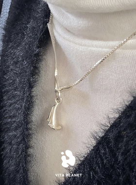 韩国inodore纯银马蹄莲女项链