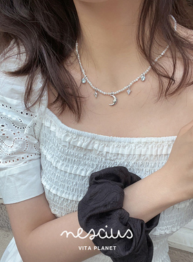 nescius暮色天然珍珠星月项链