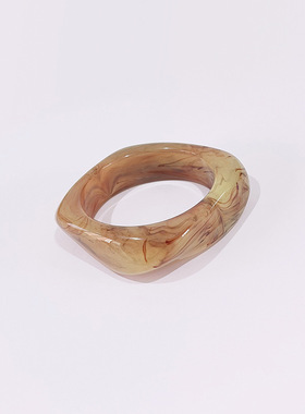 纯净版夸张大款不规则叠戴树脂手镯套装文艺范模特走秀异形手环饰