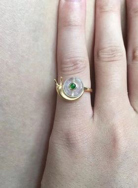 平安扣镶嵌翡翠a货925冰糯种原创