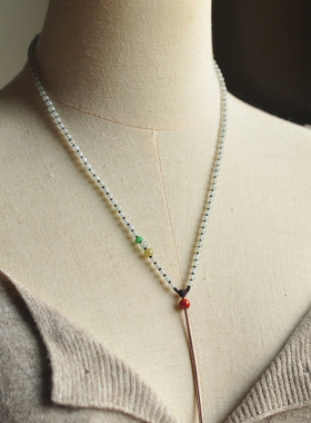 秦皇翡翠纯天然高档毛衣链项链