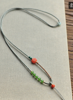 秦皇翡翠纯手工细款挂绳