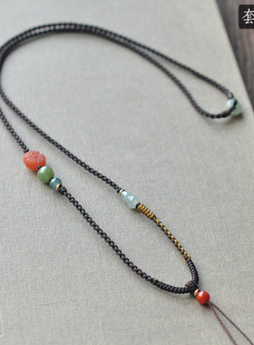 秦皇翡翠纯手工编织高档挂绳