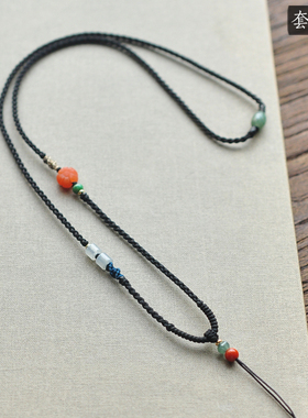 秦皇翡翠纯手工编织多宝挂绳