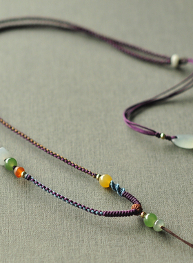 时光冰糯种路路通六棱珠毛衣链