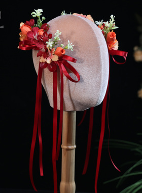 红提仙子甜美花朵蝴蝶结发夹