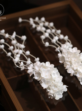 复古手作铃兰花流苏刘海侧边夹