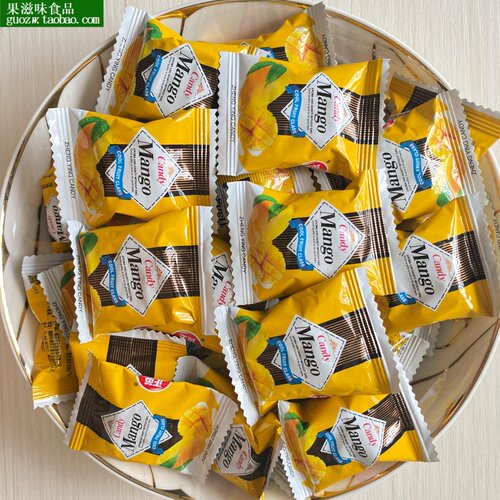 新年货正英糖果芒果味纤果爱软糖水果味糖袋装1000克2斤独立包装 - 图1