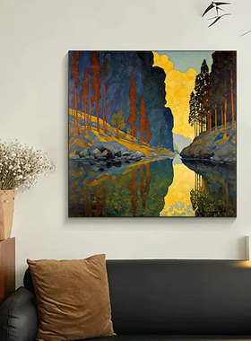 白鹿艺术手绘油画印象装饰画