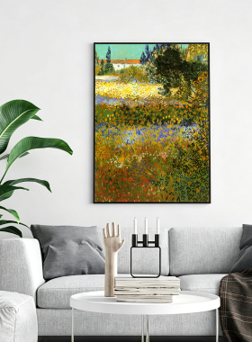可班手绘油画梵高花园玄关装饰画