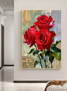 白鹿艺术手绘油画花卉印象装饰画