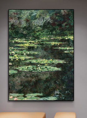 白鹿艺术手工艺术画莫奈睡莲油画