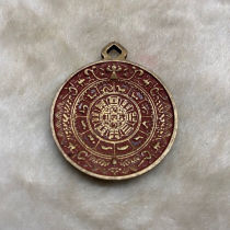 Tibet Pure Copper Sandstone Nine Palace Gossip Signs Pendant this life Men and women pendant diameter 3 2cm