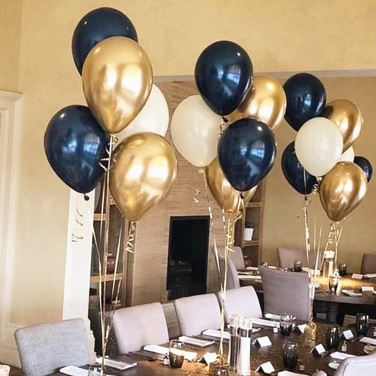 High-end metallic gold ruby red balloon mix