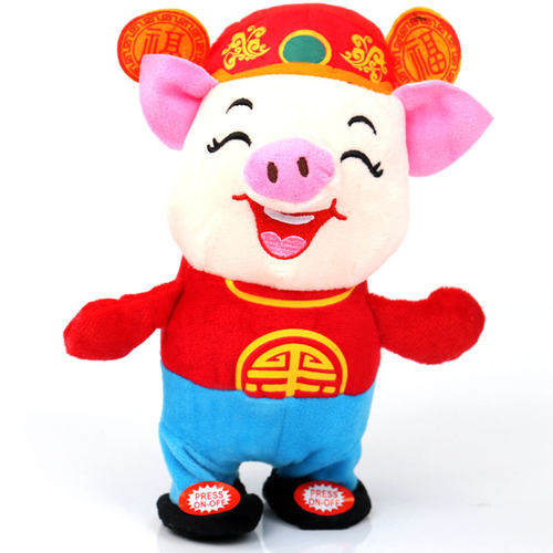 猪年吉祥物会走路学说话的财神猪摇头驴儿童电动毛绒玩具唱歌跳舞 - 图1