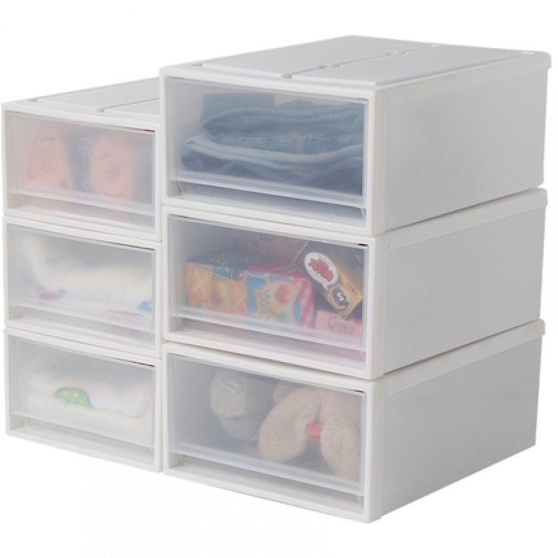 Drawer type storage box plastic transparent wardrobe storage - 图3