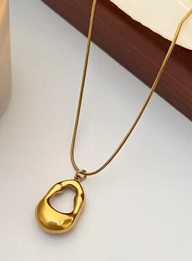 Fashion Sainless Seel Gold Color Hollow Waerdrop Necklace fo