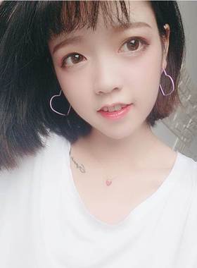 Love Heart Hoop Earrings Peach Heart Geometric Earrings Fash