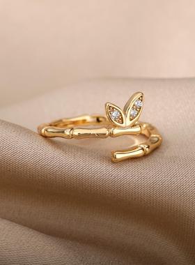 New Butterfly Bamboo Rings For Women Sweet Romantic Adjustab