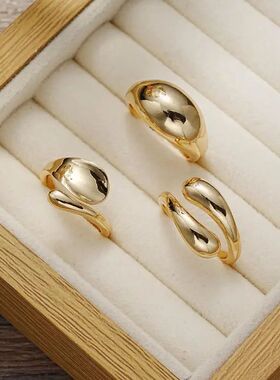 3Pcs/Se Vinage Irregular Smooh Open Ring for Women Men Fashi