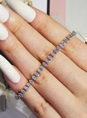 2024 New Marquise Oval Square Cut Luxury Silver Color on Han