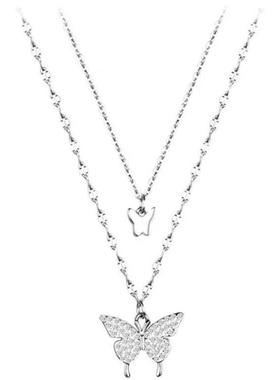 Women and jewelryClassic Fashion Double Layer Butterfly Nec