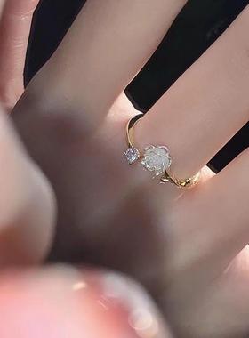 Vintage Rose Flower Rings For Women Korean Style Adjustable