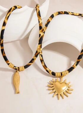 Bohemia Sainless Seel Sarfish Hear Pendan Necklaces for Wome