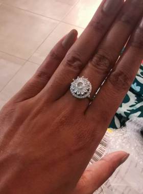 Fashion Crystal Sunflower Rings For Women Rotatable Anti Sre