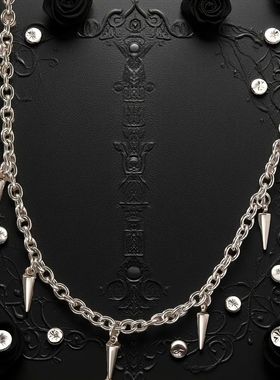 Men Punk Style Rivet Tassel Necklace Hip Hop Women Fashion G