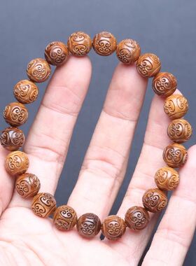 Natural palm fruit Kuka, natural color, 10mm round beads, ha