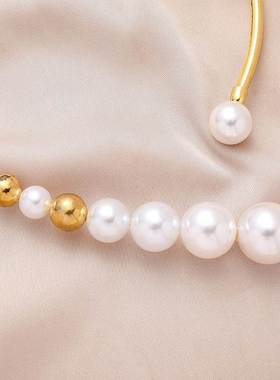 Exaggerated Pearl Necklace For Women Simple Versatile Golden