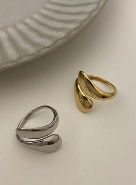 Gold Silver Plated Statement Thick Dome Ring for Women Big L