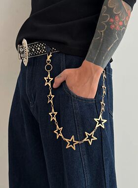 Hiphop Punk Five-Poined Sar Pans Chain for Women Men Rock Go