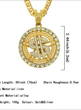 Hip hop personality ndy brand necklace set with diamonds, do