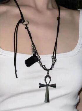 Y2K Rero Cross Necklaces for Women Girl Subculure Spice Girl