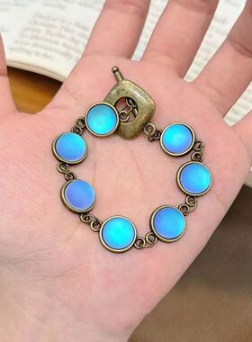 Vintage Blue Beaded Bracelets for Women Men Exquisite Opal G