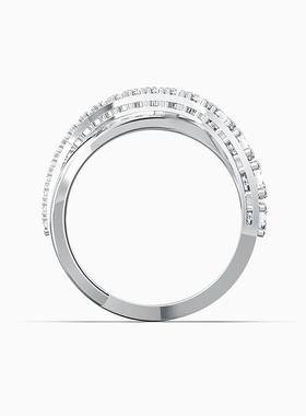 New double-breasted ring with attractive interwoven thread f