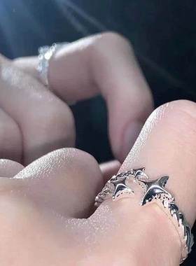 Fashion Exquisite Shining Zircon Four Pointed Star Rings Y2K