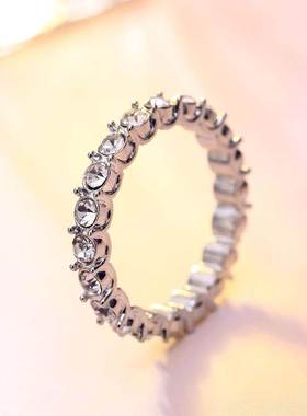 IPARAM Fashion Silver Color Rhinestone Zircon Ring Women Ele
