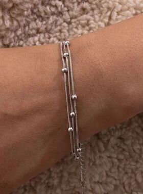 Sainless Seel Bracele for Women Vinage Gold Color Muli Layer
