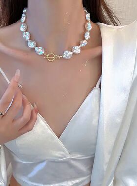 2026 Bling Elegan Baroque Imiaion Pearl Beaded Choker Neckla